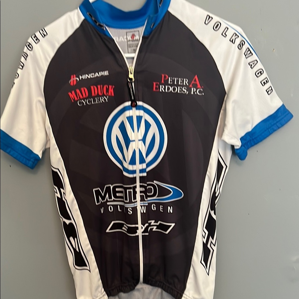 Vintage Retro Classic Hincapie Men's Cycling Jersey  SZ Small - Black and Blue